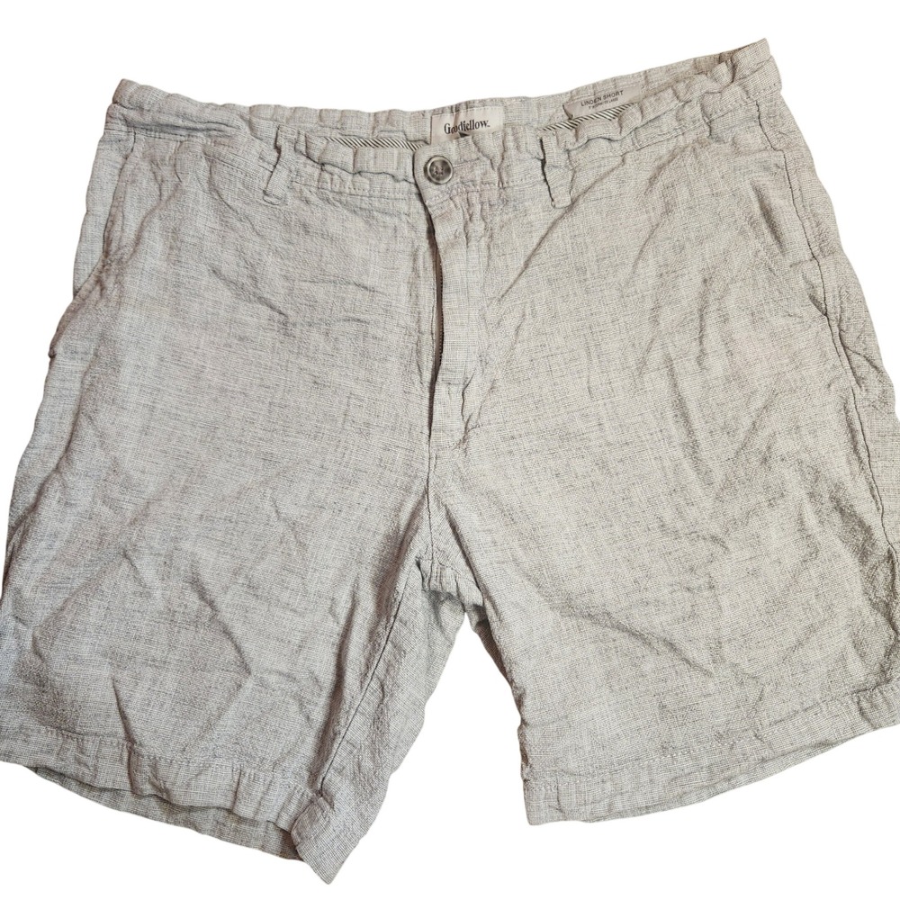 Goodfellow & Co Mens Linden linen Shorts Size 36 Gray 9 Casual natural
